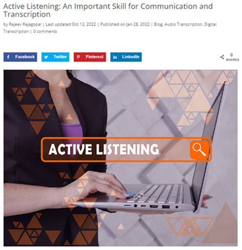 Important Skill for Communication and Transcription
