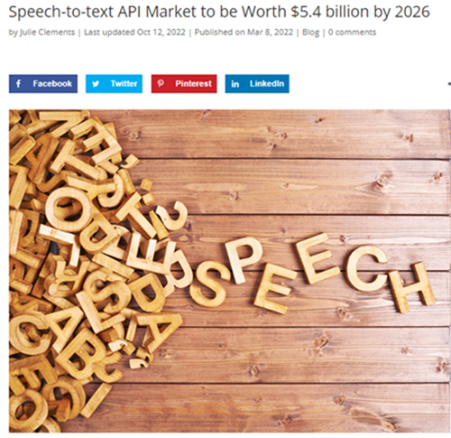 Speech to Text API Market